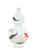 A KOI FISH DECORATED DOUBLE GOURD VASE