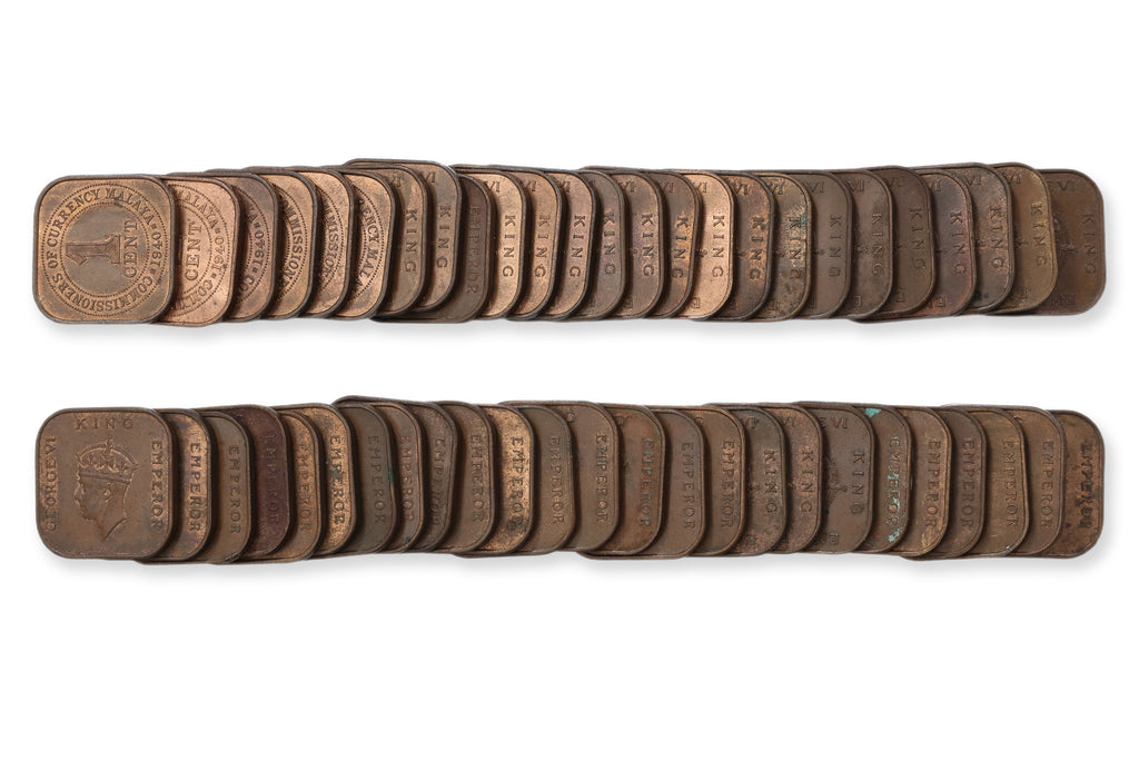 MALAYA, GEORGE VI 1 CENT, 1940; 1945