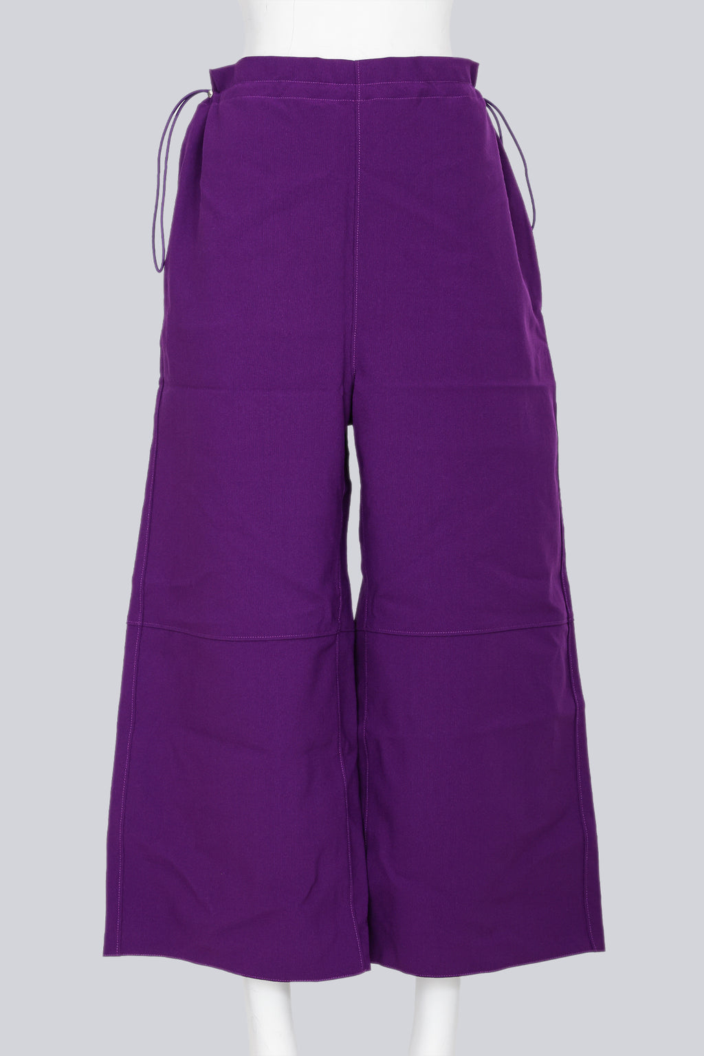 MAISON MARGIELA MM6 - A PAIR OF 2017 PURPLE CULOTTES WITH ADJUSTABLE DRAWSTRING WAIST CHORD