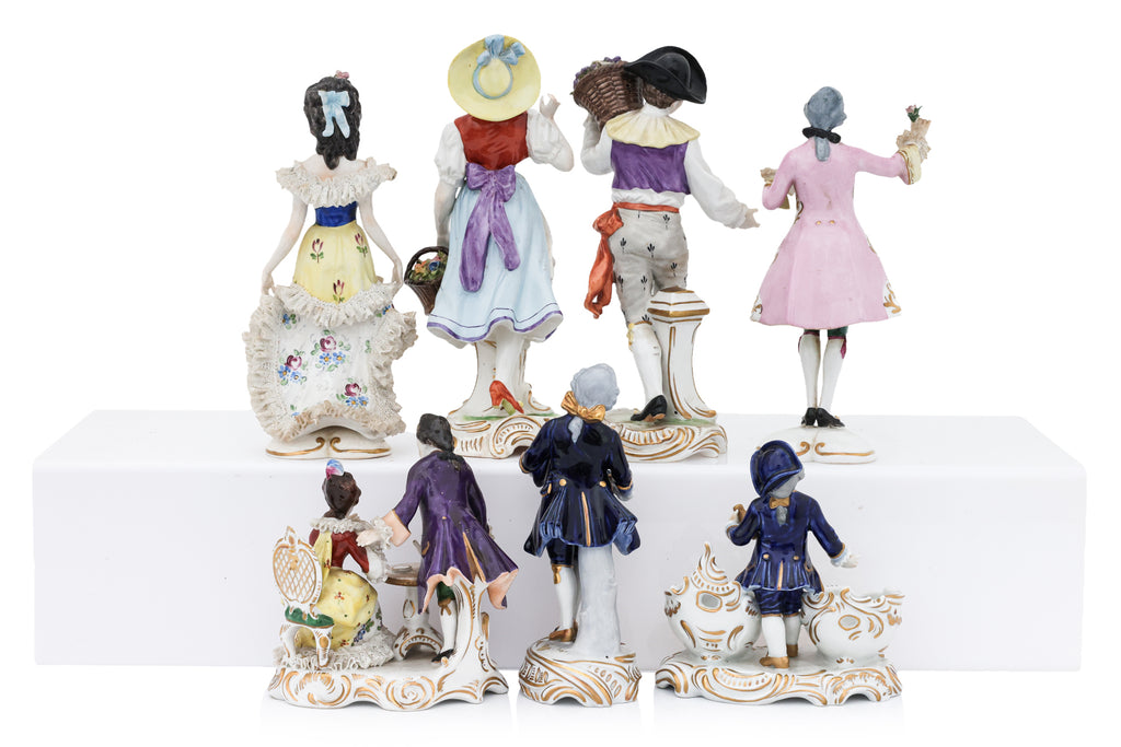 A GROUP OF SEVEN VOLKSTEDT PORCELAIN FIGURES