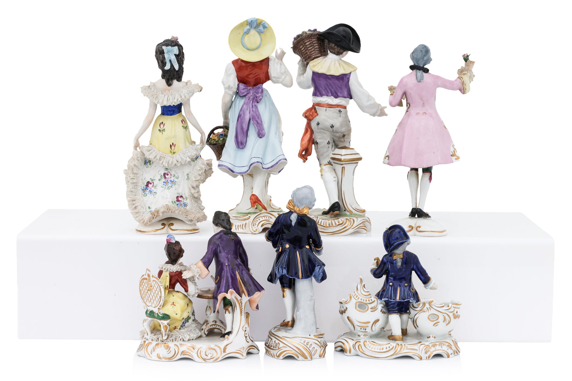 A GROUP OF SEVEN VOLKSTEDT PORCELAIN FIGURES