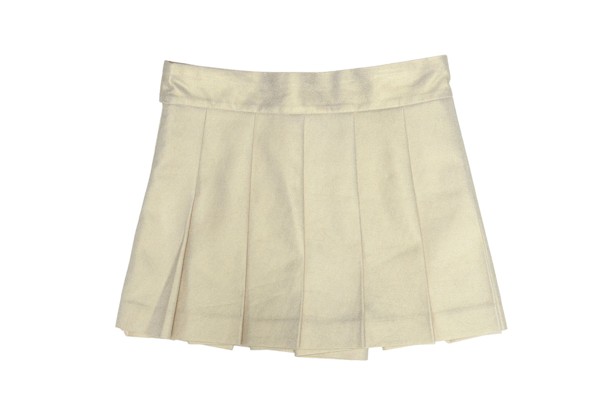 COMME DES GARÇONS - A GOLD-TONE PLEATED MINI SKORT, 2012