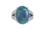 AN OPAL AND DIAMOND RING