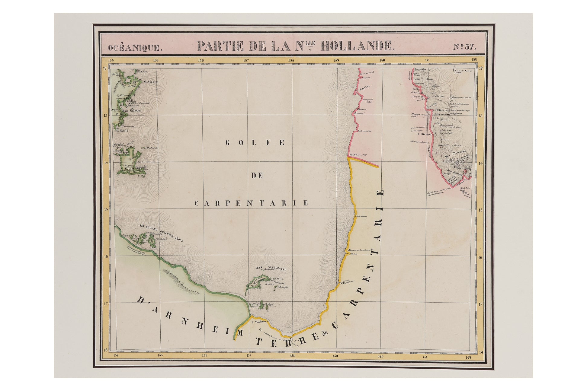 OCEANIQUE PARTIE DE LA NLLE HOLLANDE NO. 37 GULF DE CARPENTARIE, PHILIPPE VANDERMAELEN, 1827