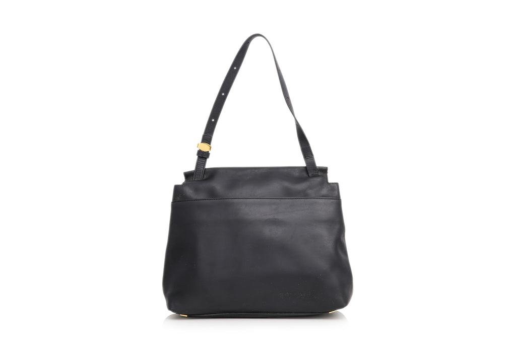 THE ROW - A BLACK LEATHER 'SIDEKICK' SHOULDER BAG