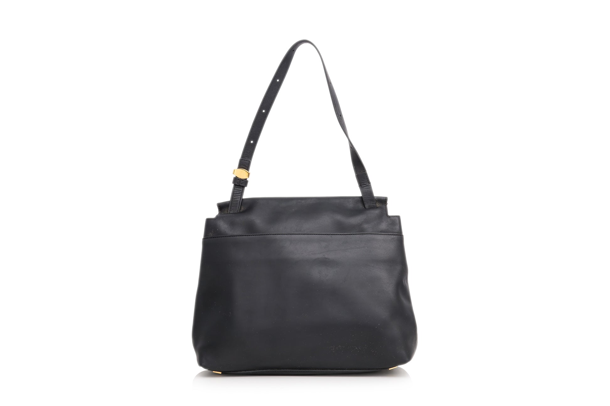 THE ROW - A BLACK LEATHER 'SIDEKICK' SHOULDER BAG