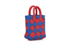 BOTTEGA VENETA – A RED AND BLUE NAPPA INTRECCIATO KEY HOLDER