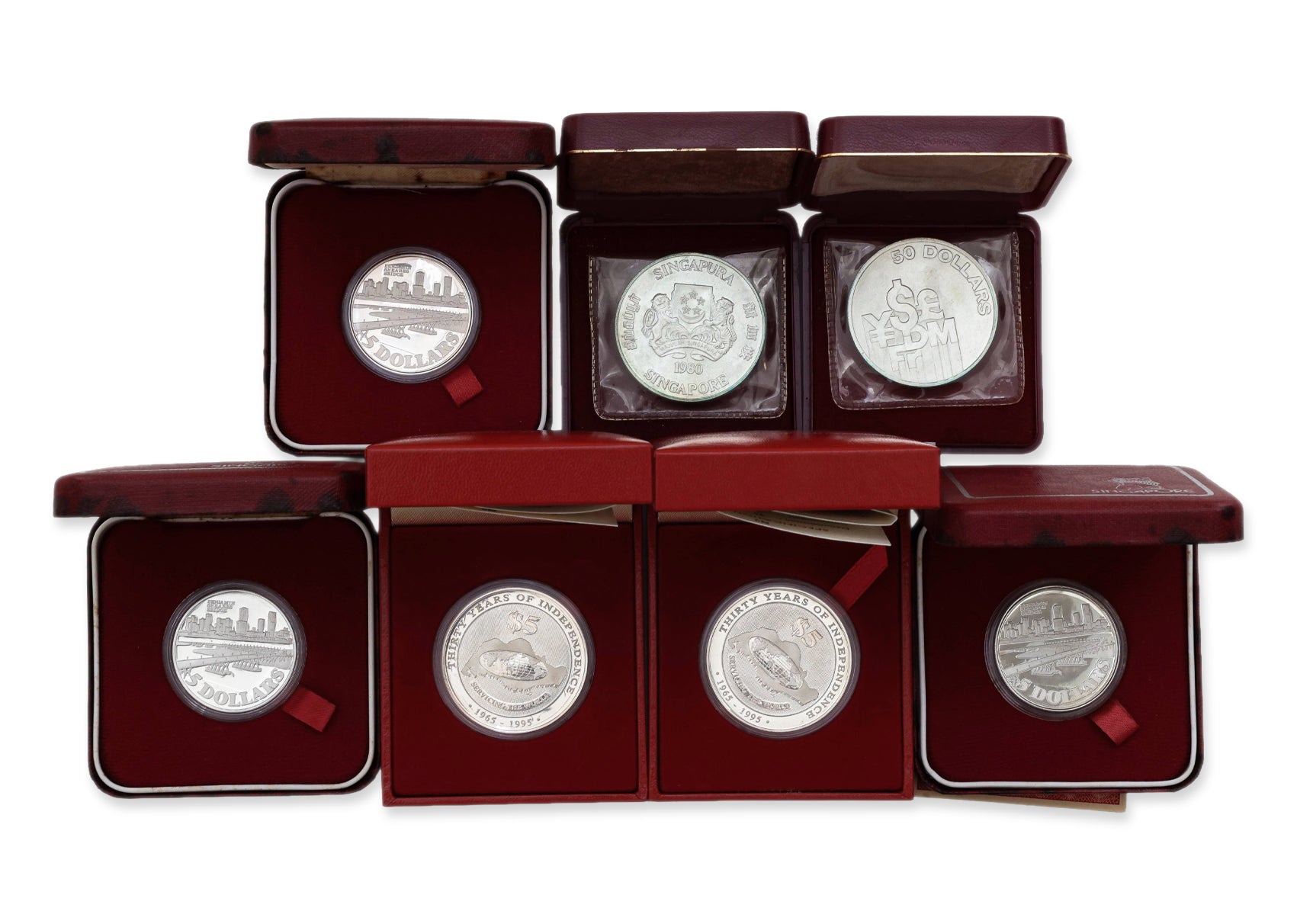 SINGAPORE - COMMEMORATIVE SILVER PROOF AND OTHER COINS (7)