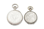 TWO SILVER CASED POCKET WATCHES
