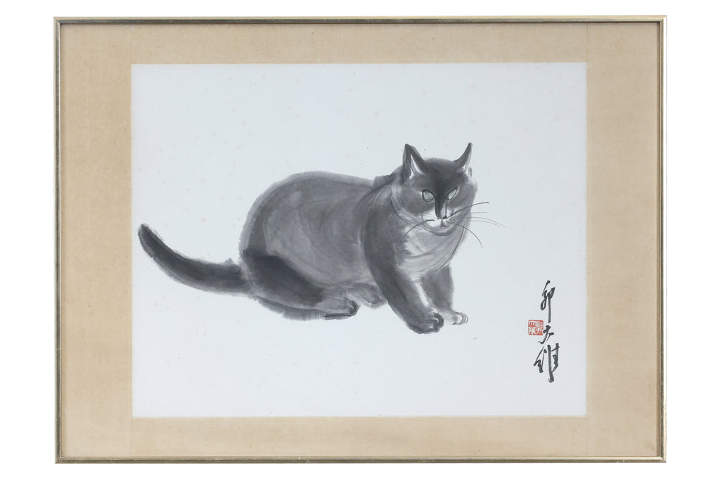 DAVID KWOK, GUO DAWEI (1919-2003) - STUDY OF A CAT