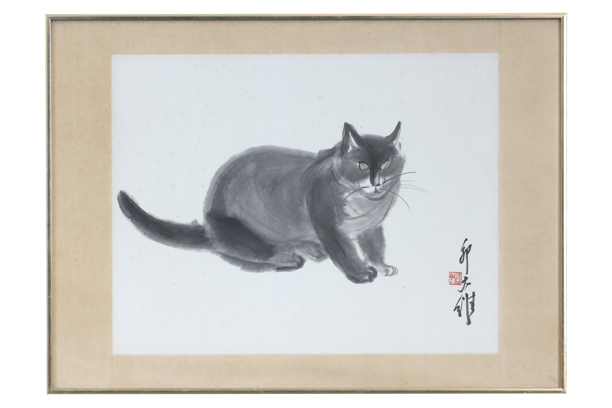 DAVID KWOK, GUO DAWEI (1919-2003) - STUDY OF A CAT