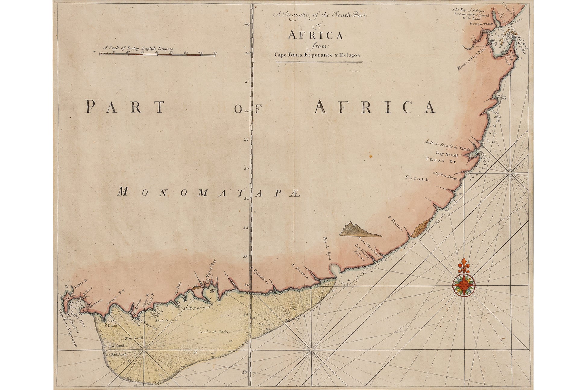 A DRAUGHT OF THE SOUTH PART OF AFRICA FROM CAPE BONA ESPERANCE TO DELAGOA, SAMUEL THORNTON, C. 1706
