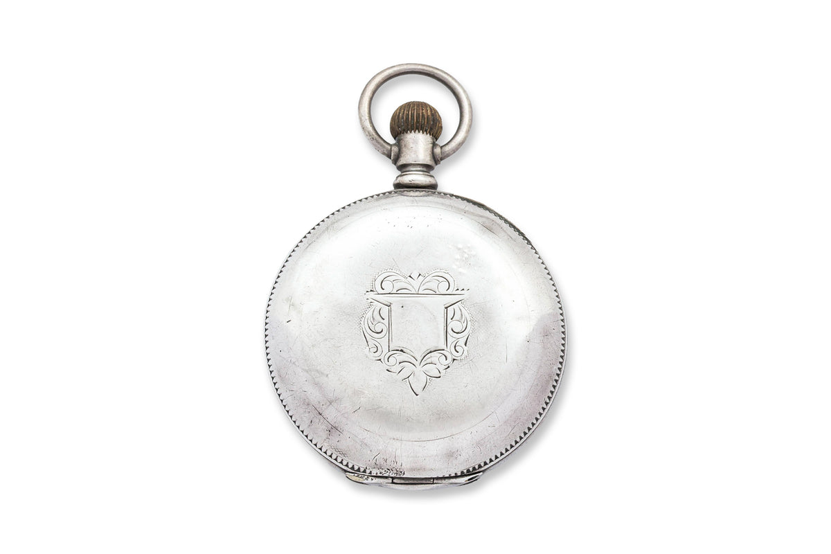 AN ELGIN SILVER CASED POCKET WATCH