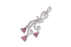 A PINK SAPPHIRE AND DIAMOND PENDANT
