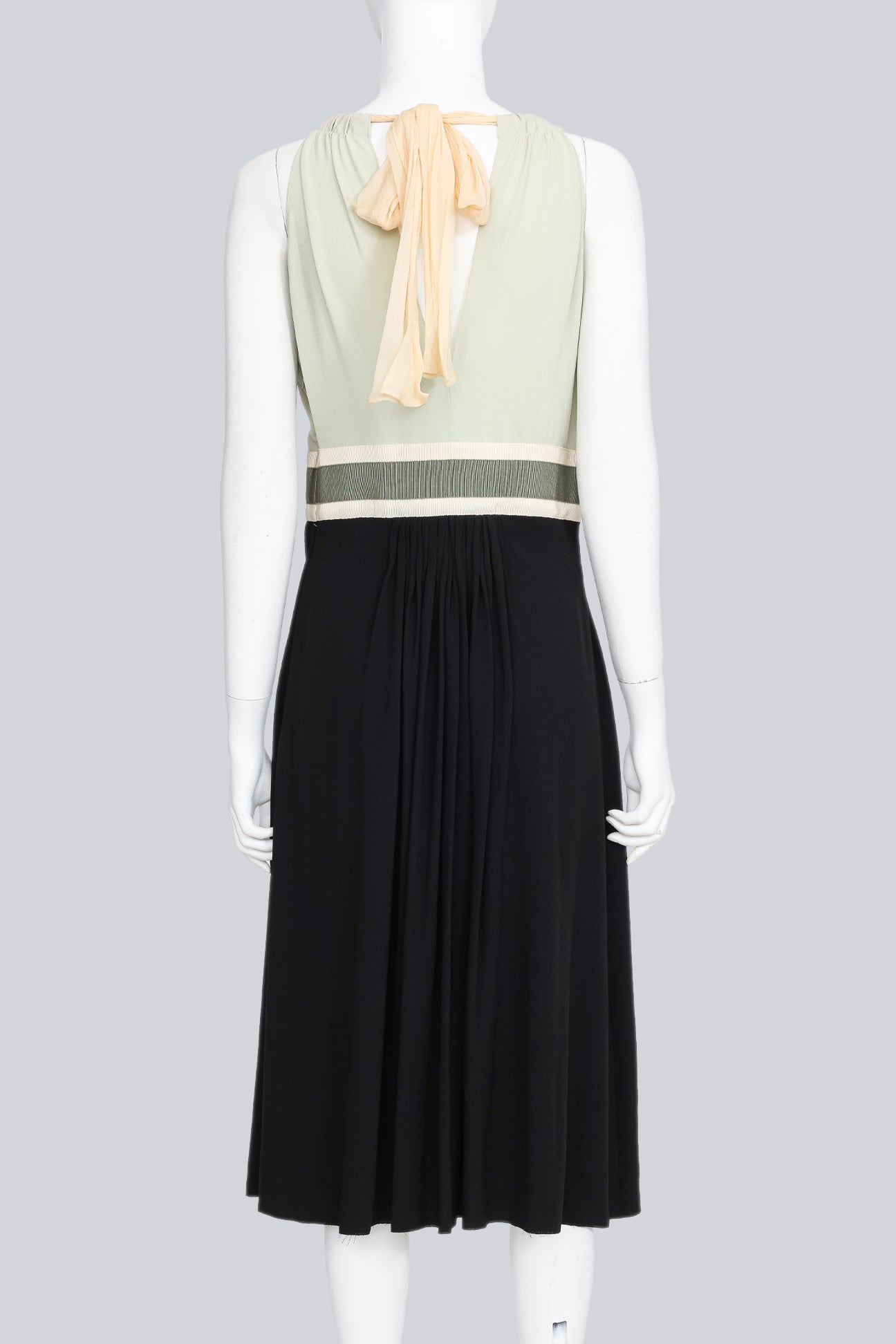 PRADA - A MINT AND BLACK PLEATED DRESS