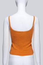 BLUMARINE - AN ORANGE TANK TOP AND CARDIGAN SET