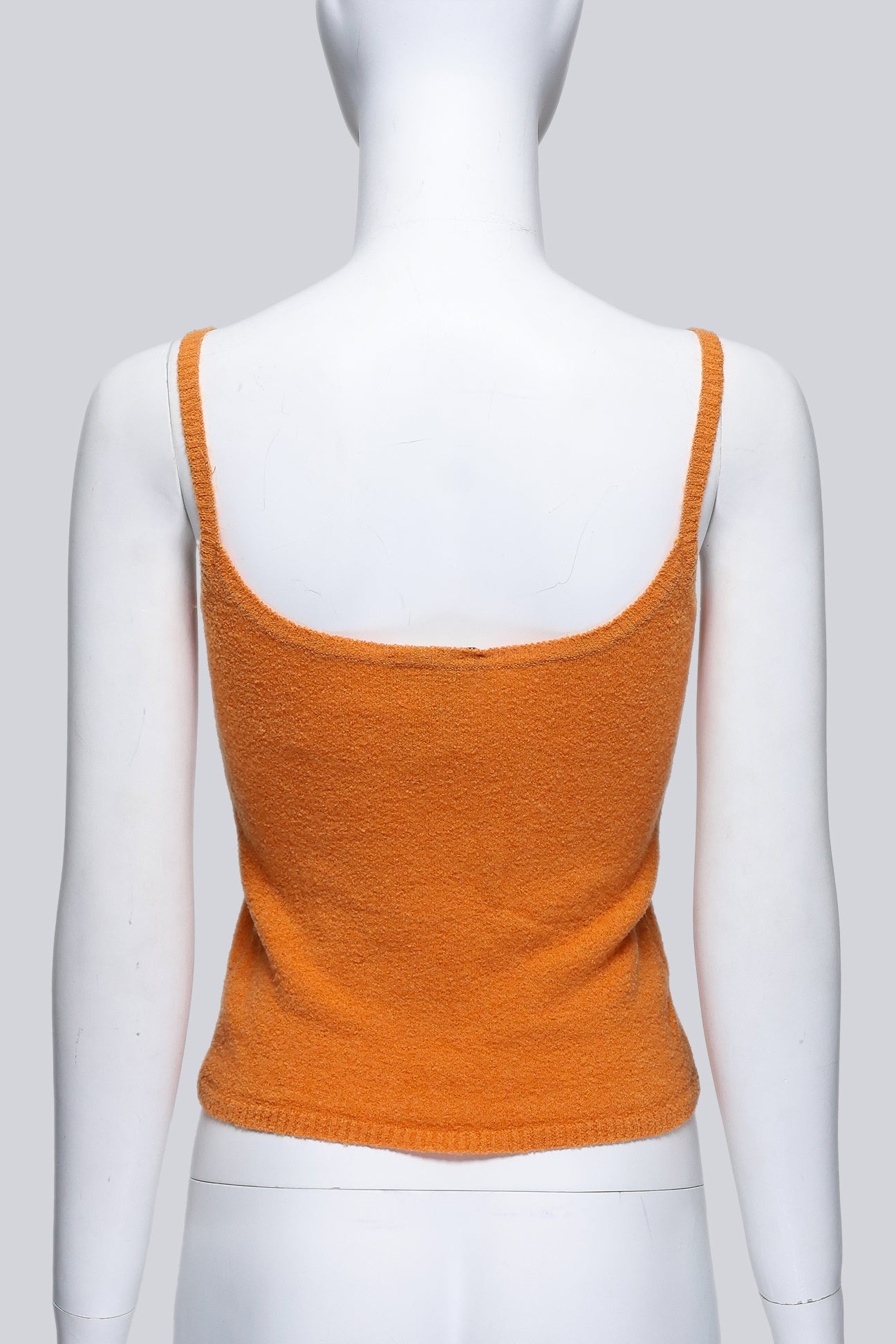 BLUMARINE - AN ORANGE TANK TOP AND CARDIGAN SET