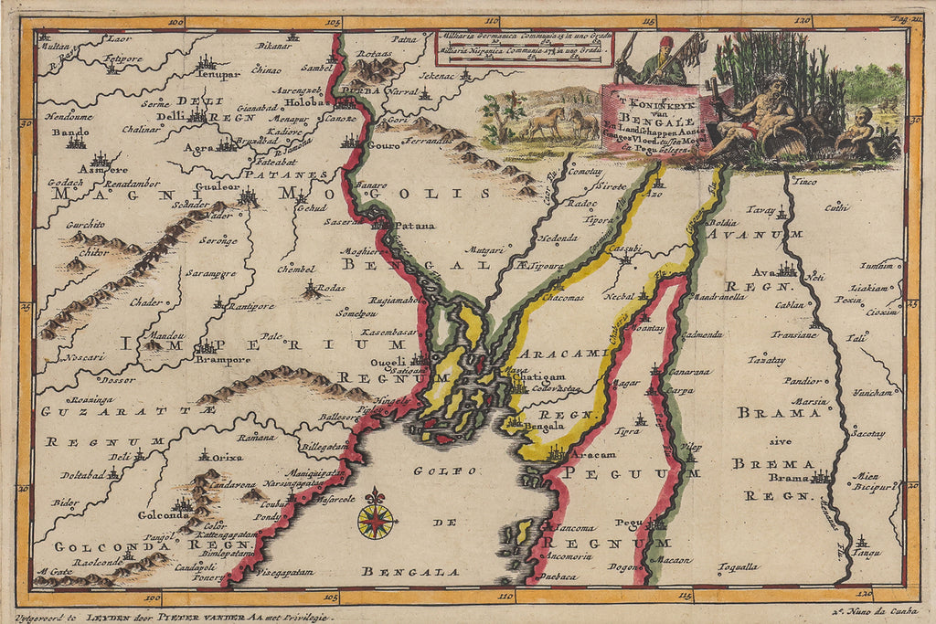 TWO HAND-COLOURED COPPER ENGRAVED MAPS, PETER VAN DER AA, 1707