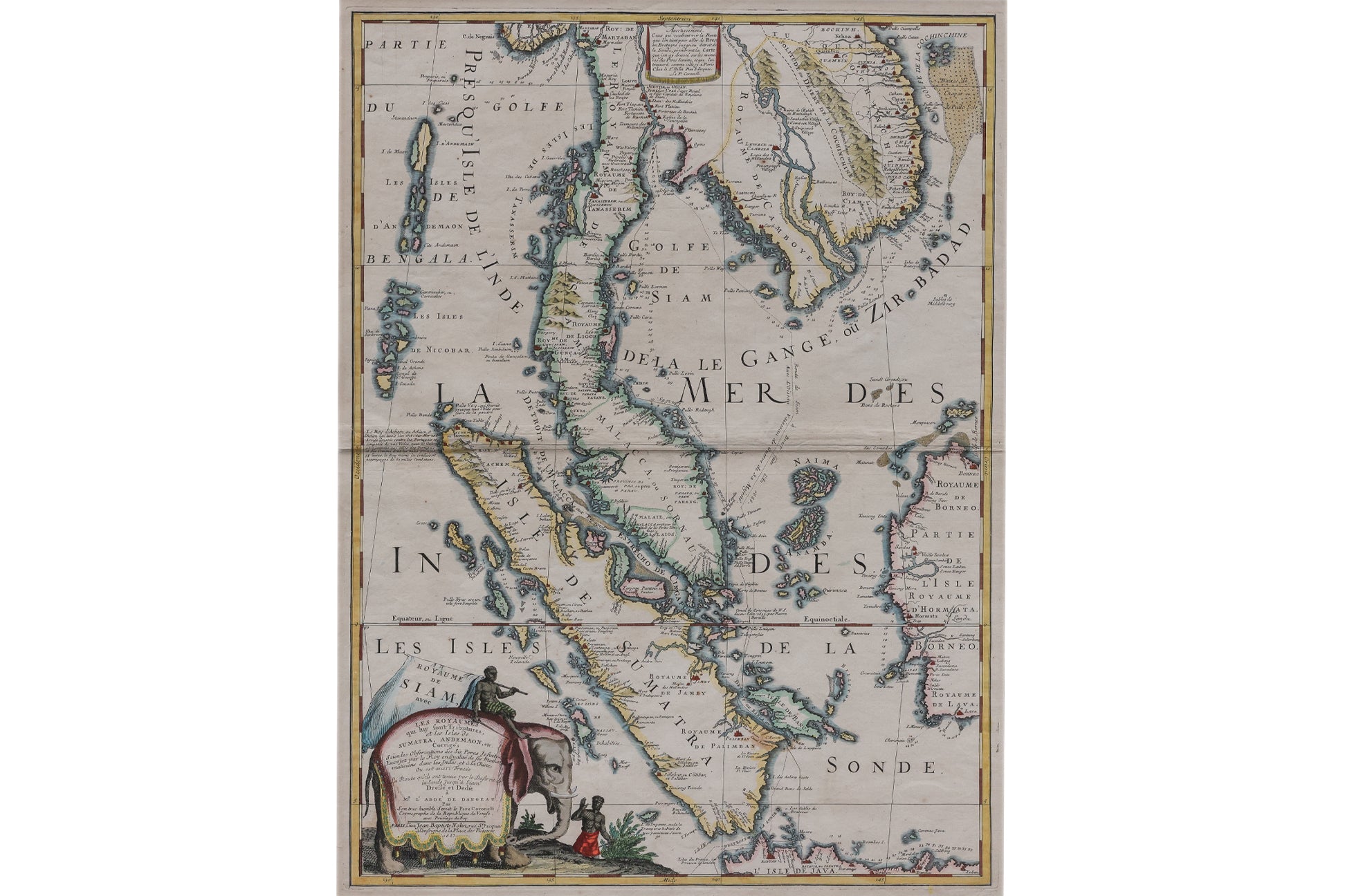 A RARE 17TH CENTURY FRENCH MAP OF SIAM AND SOUTHEAST ASIA