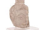 A STONE HEAD OF A BODHISATTVA