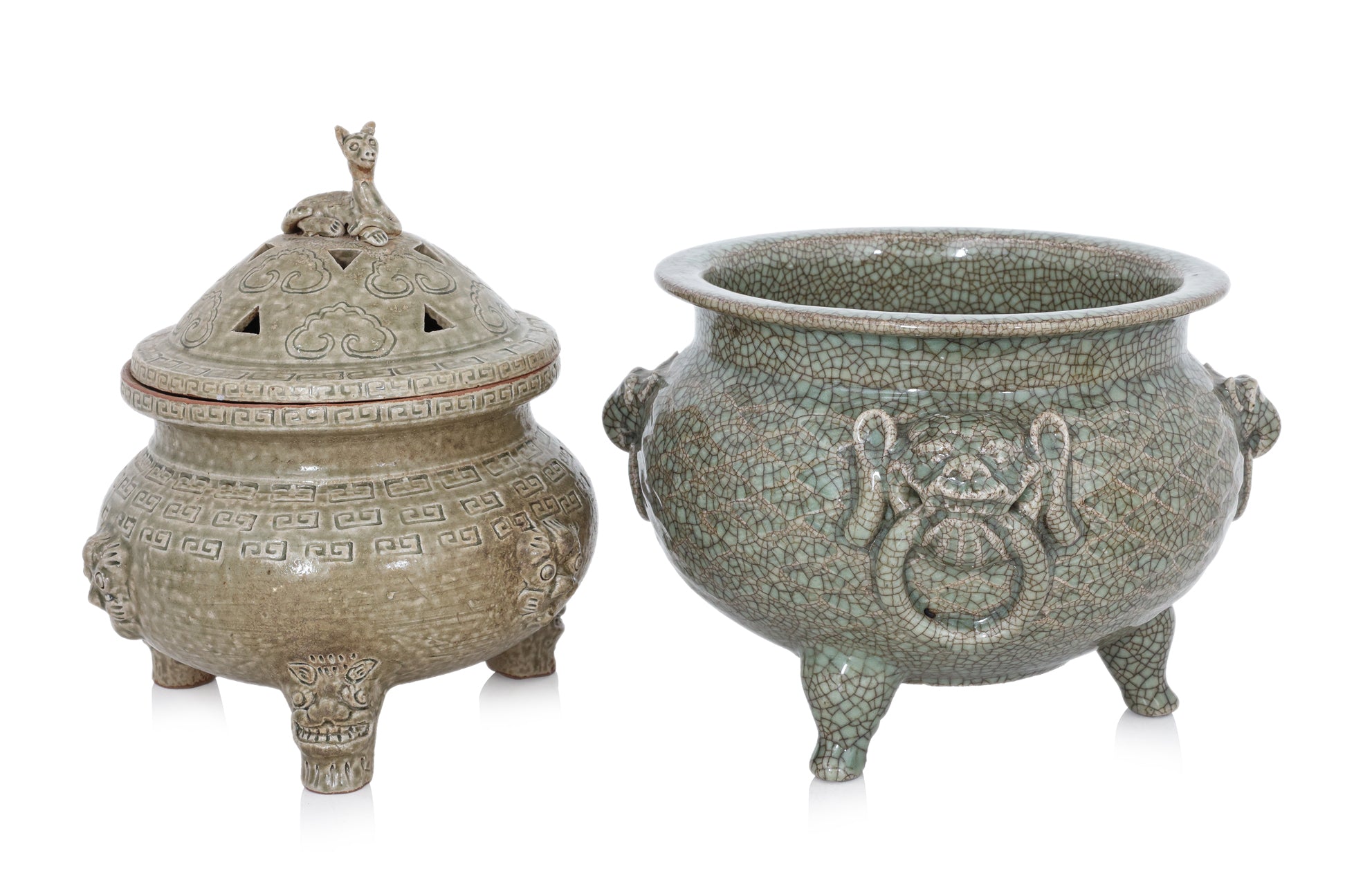 FOUR GLAZED CERAMIC ITEMS