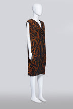 ALEXANDER MCQUEEN - AN OCELOT PRINT COWL DRESS
