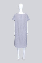 LOEWE - A WHITE AND BLUE STRIPED SHIFT DRESS