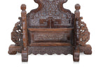 A JADE INSET CARVED HARDWOOD TABLE SCREEN