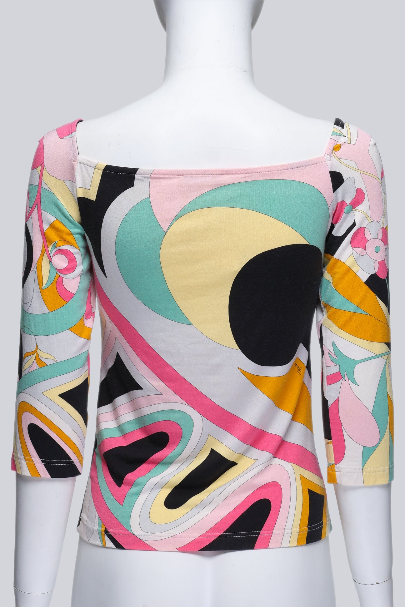 EMILIO PUCCI - A PATTERNED SQUARE-NECKLINE SHIRT