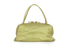 BOTTEGA VENETA - A METALLIC LIME HANDBAG