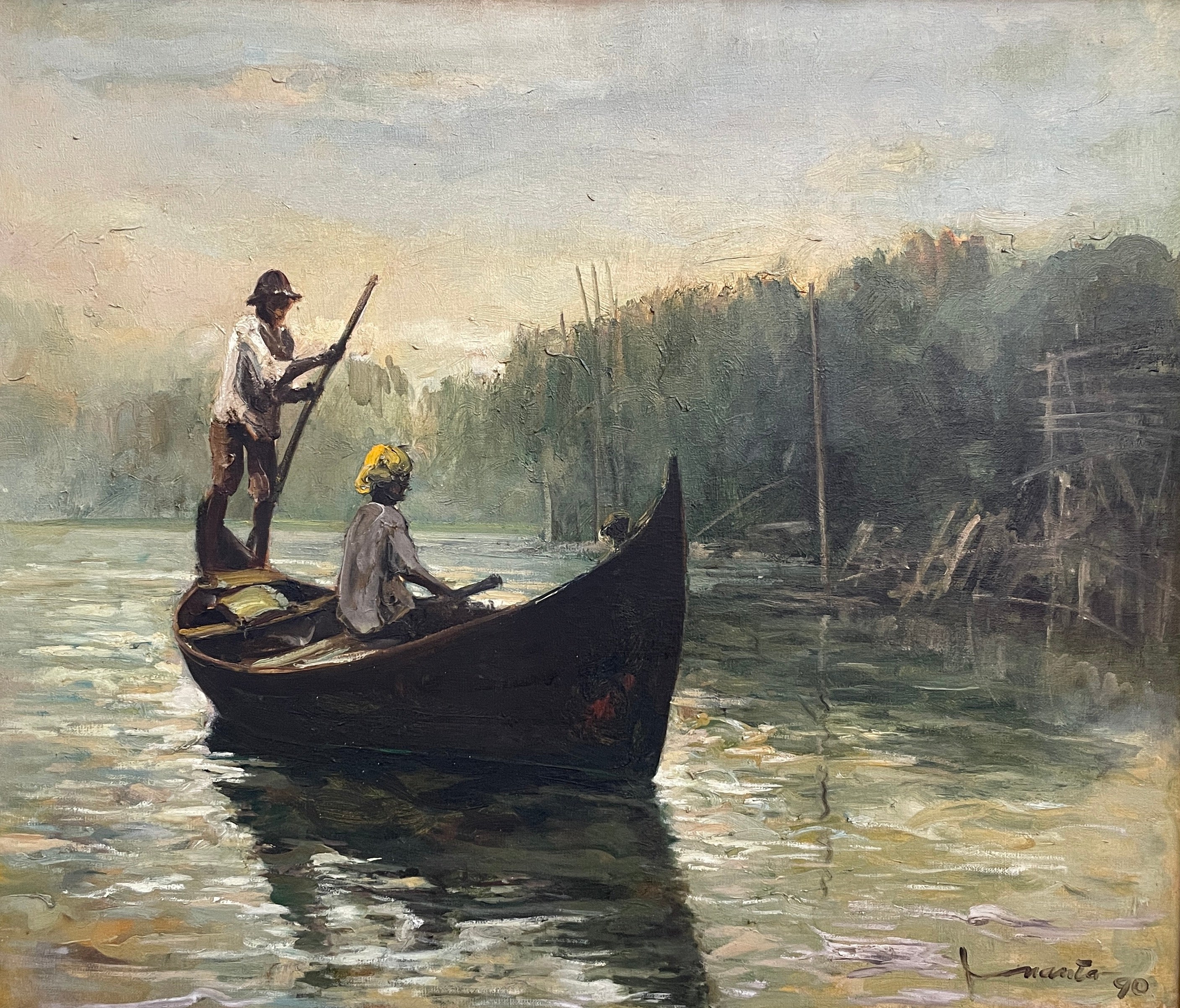 INANTA HADIPRANOTO (INDONESIAN, B. 1948) -  MEN IN BOAT