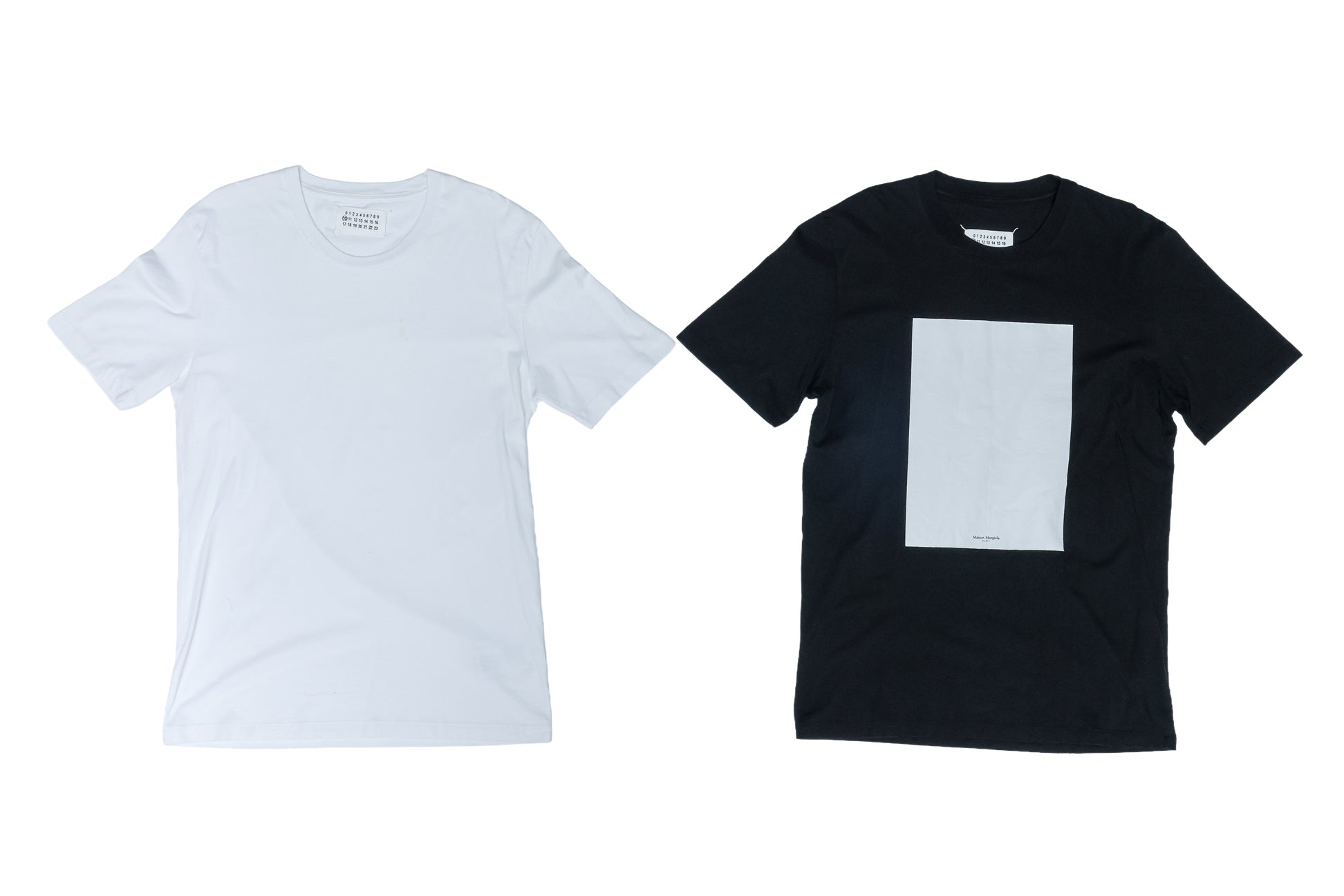 MAISON MARGIELA LINE 10 - TWO COTTON MONOCHROME T-SHIRTS