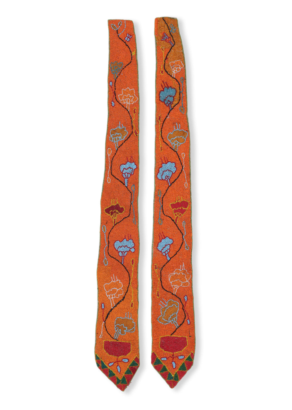 A PAIR OF BEADWORK WEDDING BED HANGINGS