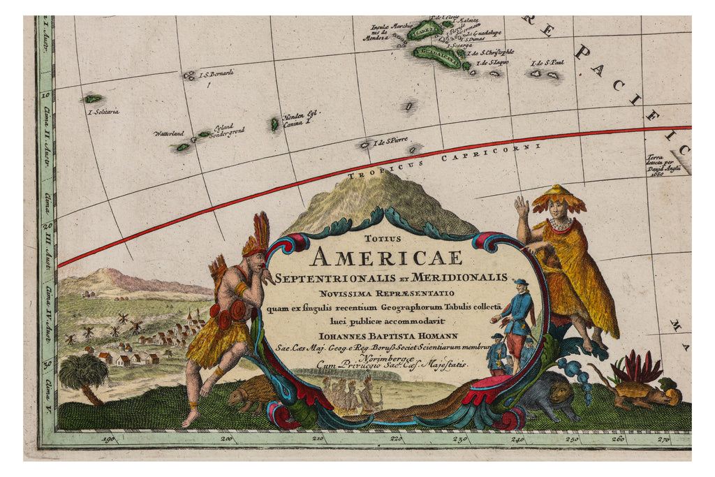 TOTIUS AMERICAE SEPENTRIONALIS ET MERIDIONALIS... JOHANNES BAPTISTA HOMAN, 1712