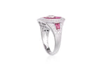 A DIAMOND AND RUBY RING