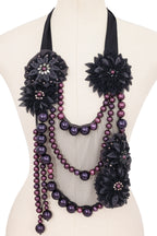 A FENDI FLORAL BROOCH AND AN EMPORIO ARMANI FLORAL STATEMENT NECKLACE