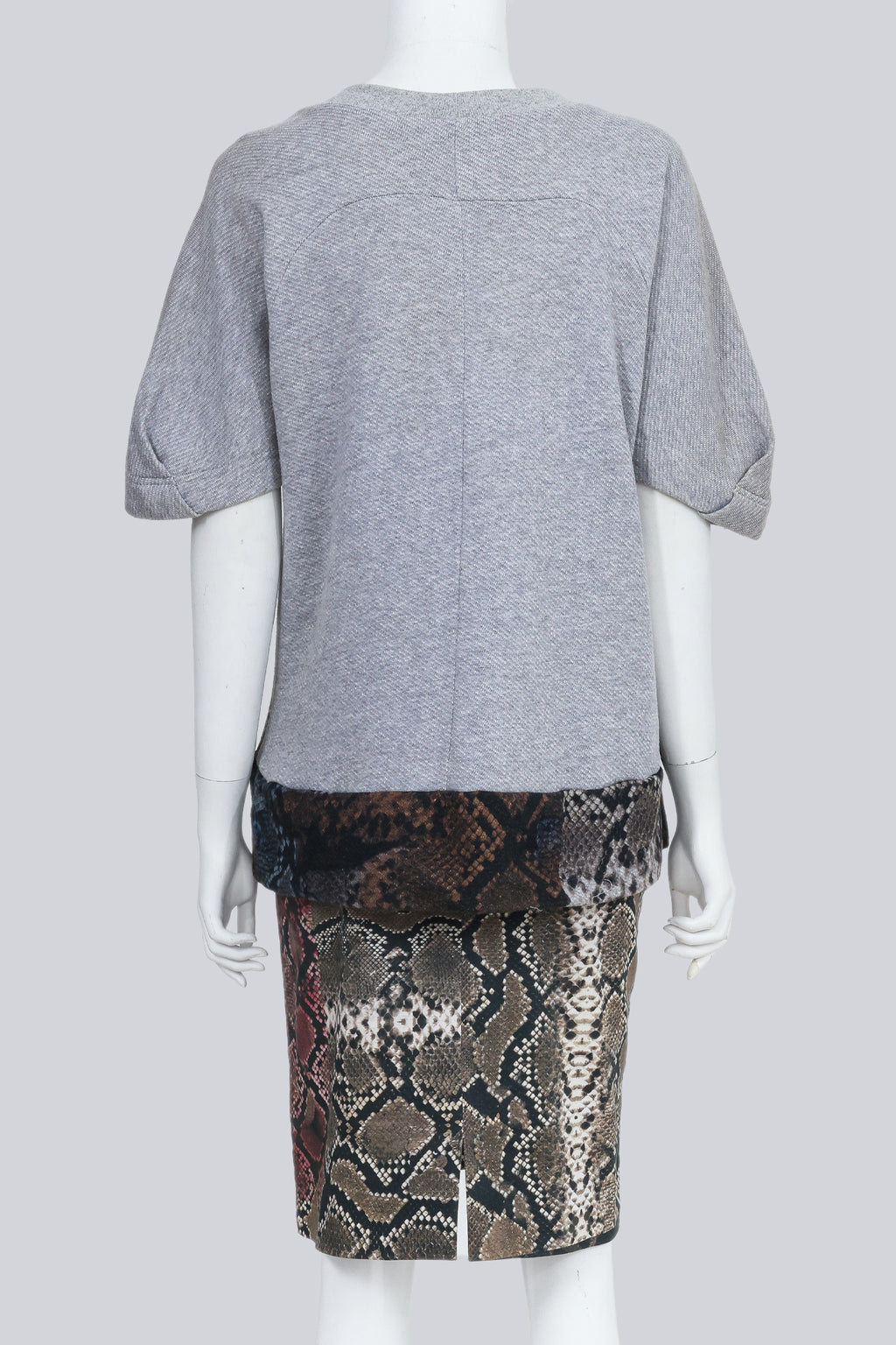 PREEN - A MULTI PANEL SNAKESKIN PRINT PENCIL SKIRT