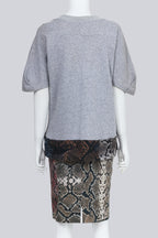 PREEN - A MULTI PANEL SNAKESKIN PRINT PENCIL SKIRT