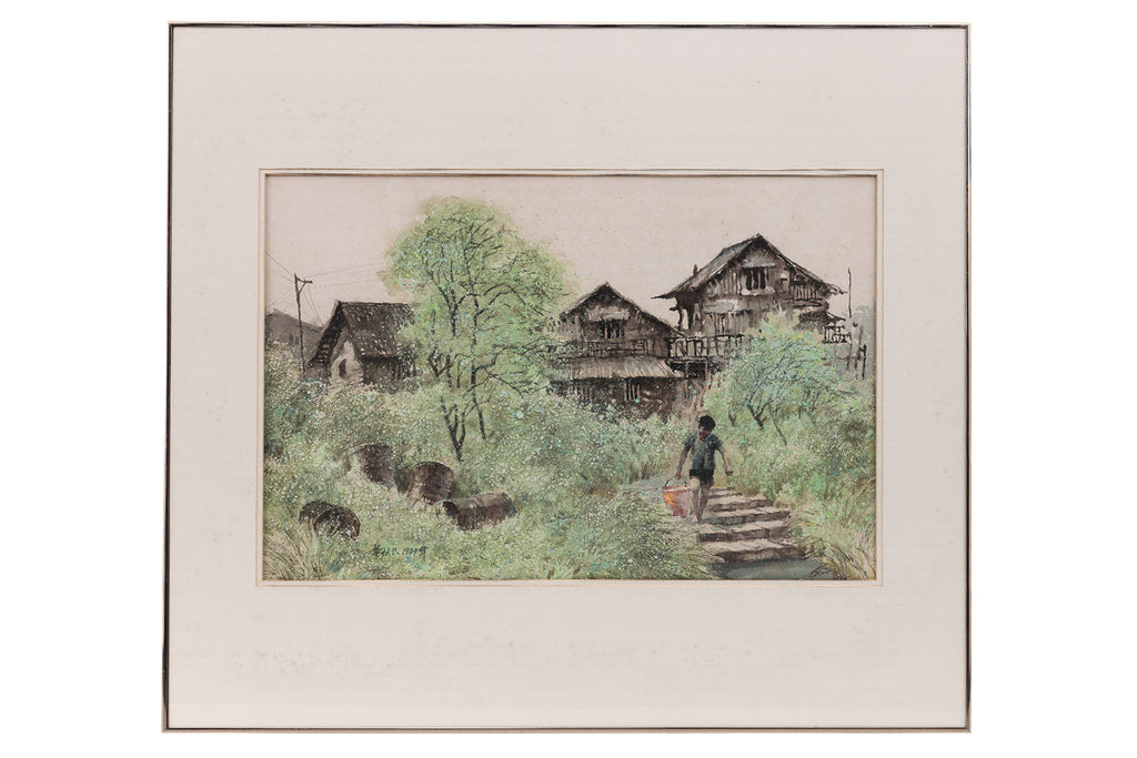 YE XIANMIN (CHINESE, B. 1958) - BOY CARRYING BUCKET