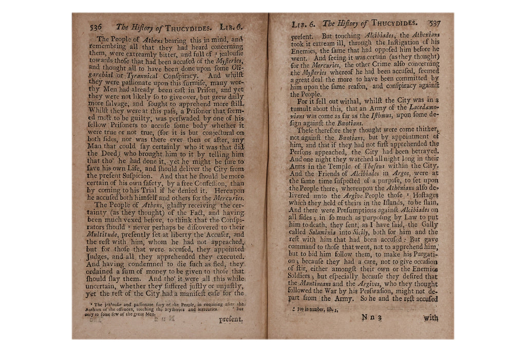 THE HISTORY OF THE GRECIAN WAR: IN EIGHT BOOKS WRITTEN BY THUCYDIDES VOL I AND II