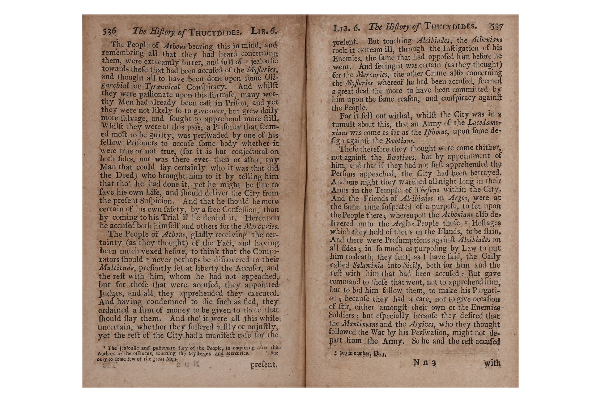 THE HISTORY OF THE GRECIAN WAR: IN EIGHT BOOKS WRITTEN BY THUCYDIDES VOL I AND II