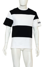 CALVIN KLEIN 205W39NYC - A BLACK AND WHITE COTTON T-SHIRT