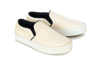 CELINE – A PAIR OF WHITE PYTHON SLIP-ON SNEAKERS