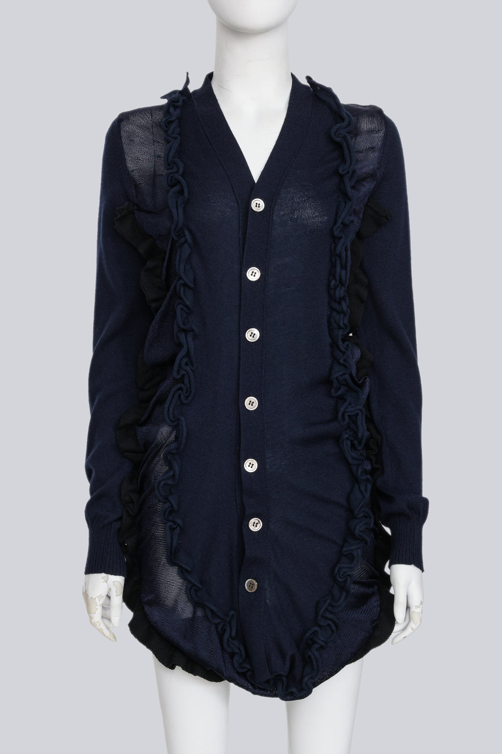 JUNYA WATANABE COMME DES GARCONS - A 2006 NAVY BLUE AND BLACK CARDIGAN