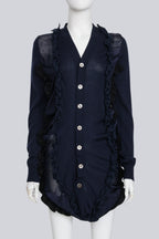 JUNYA WATANABE COMME DES GARCONS - A 2006 NAVY BLUE AND BLACK CARDIGAN