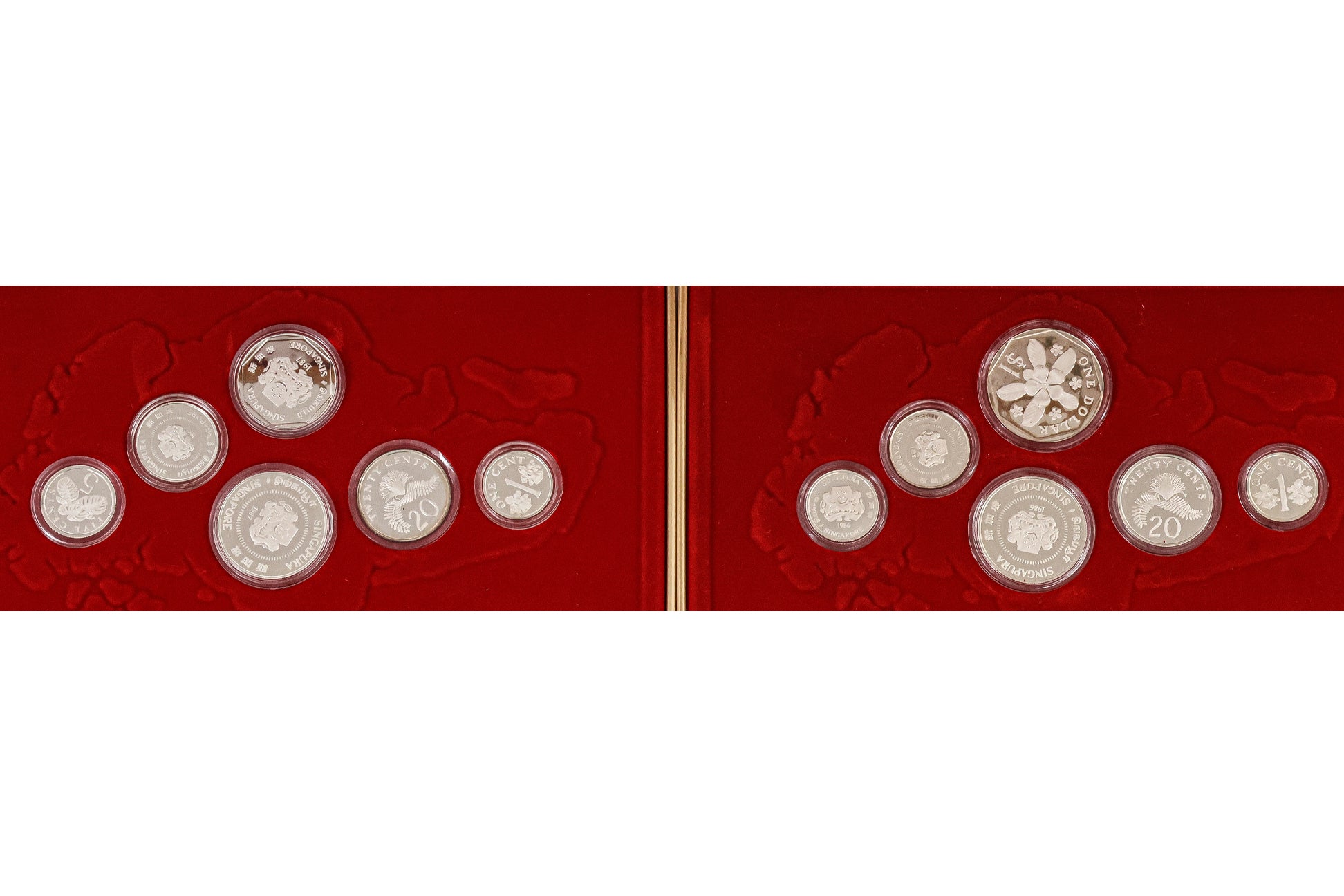 SINGAPORE, SILVER PROOF COIN SETS, 1983-1987 (5)