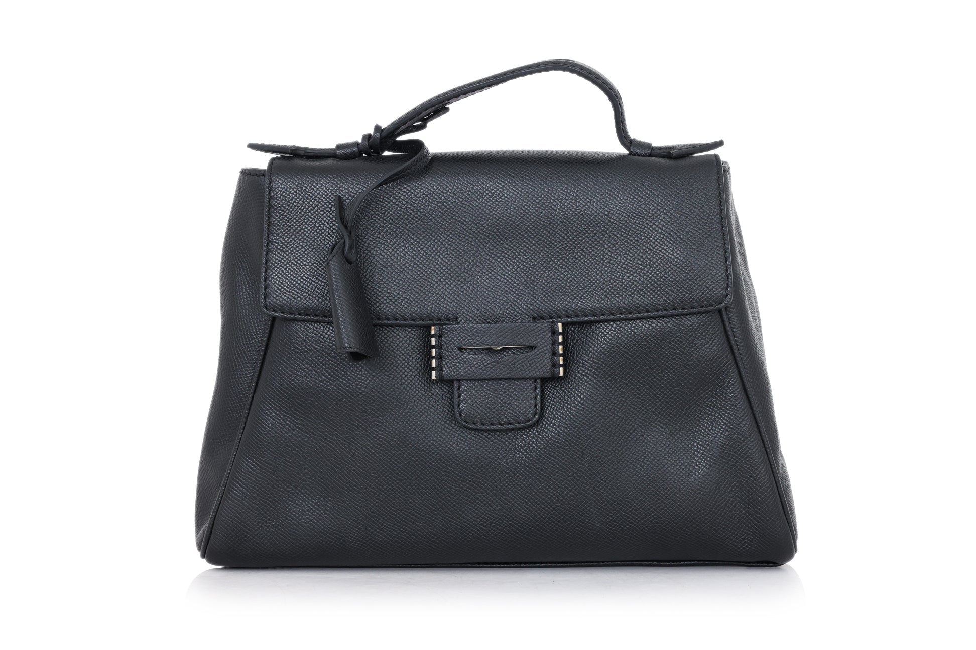 MYRIAM SCHAEFER - A BLACK LEATHER 'BYRON' TOTE BAG