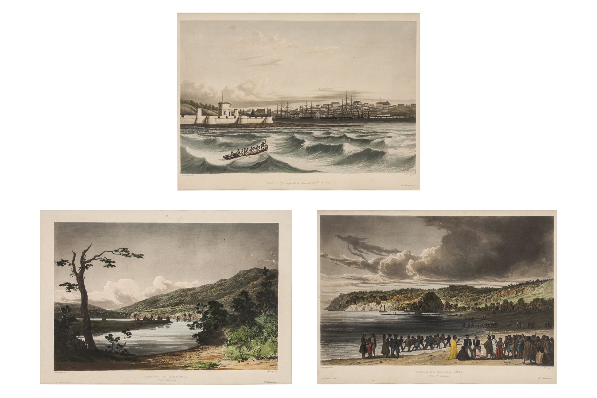 THREE HAND-COLOURED ENGRAVINGS OF AUSTRALIA AND NEW ZEALAND, SIGISMOND HIMELEY, 1835