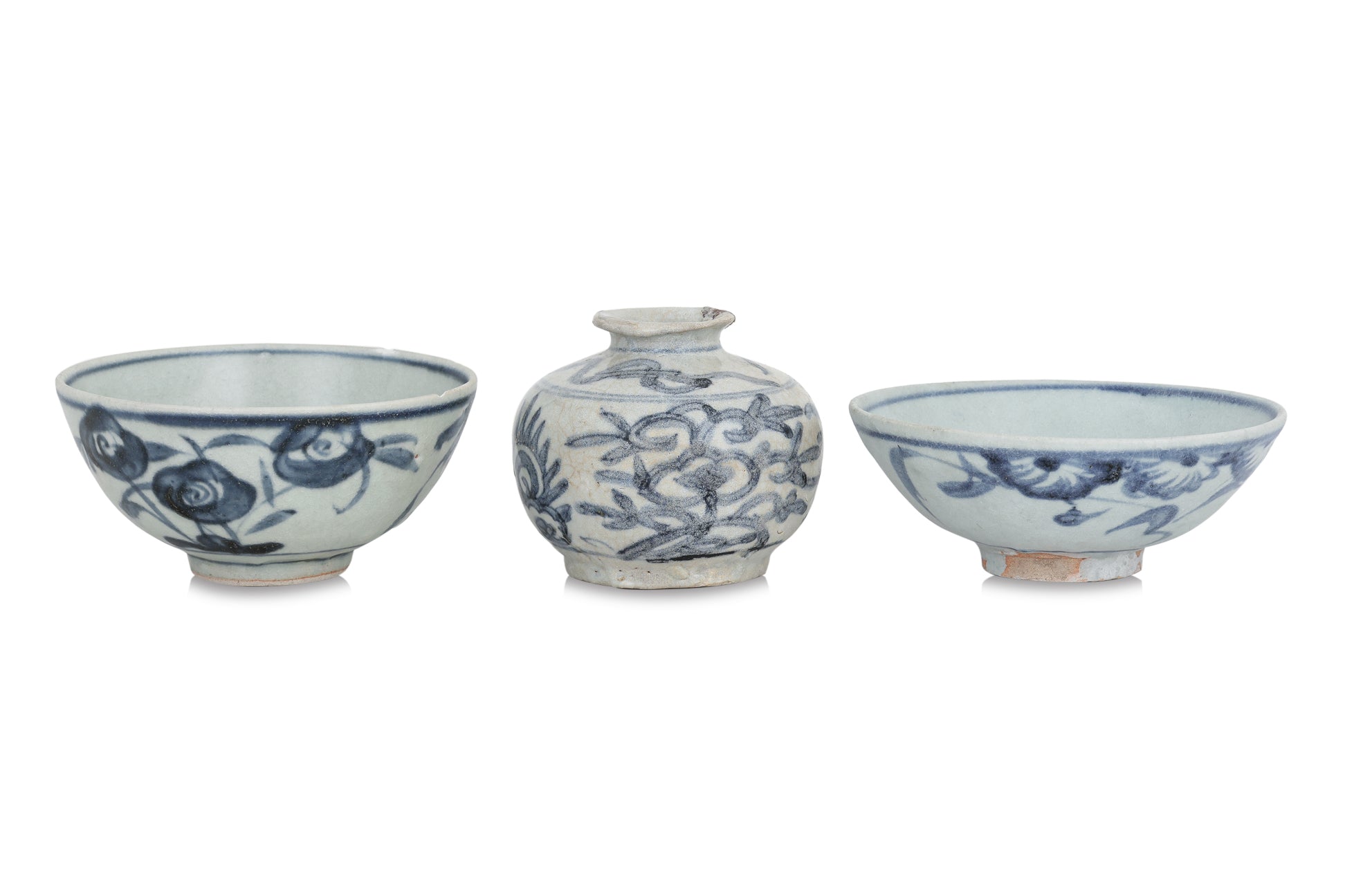 A GROUP OF SIX BLUE AND WHITE WARES