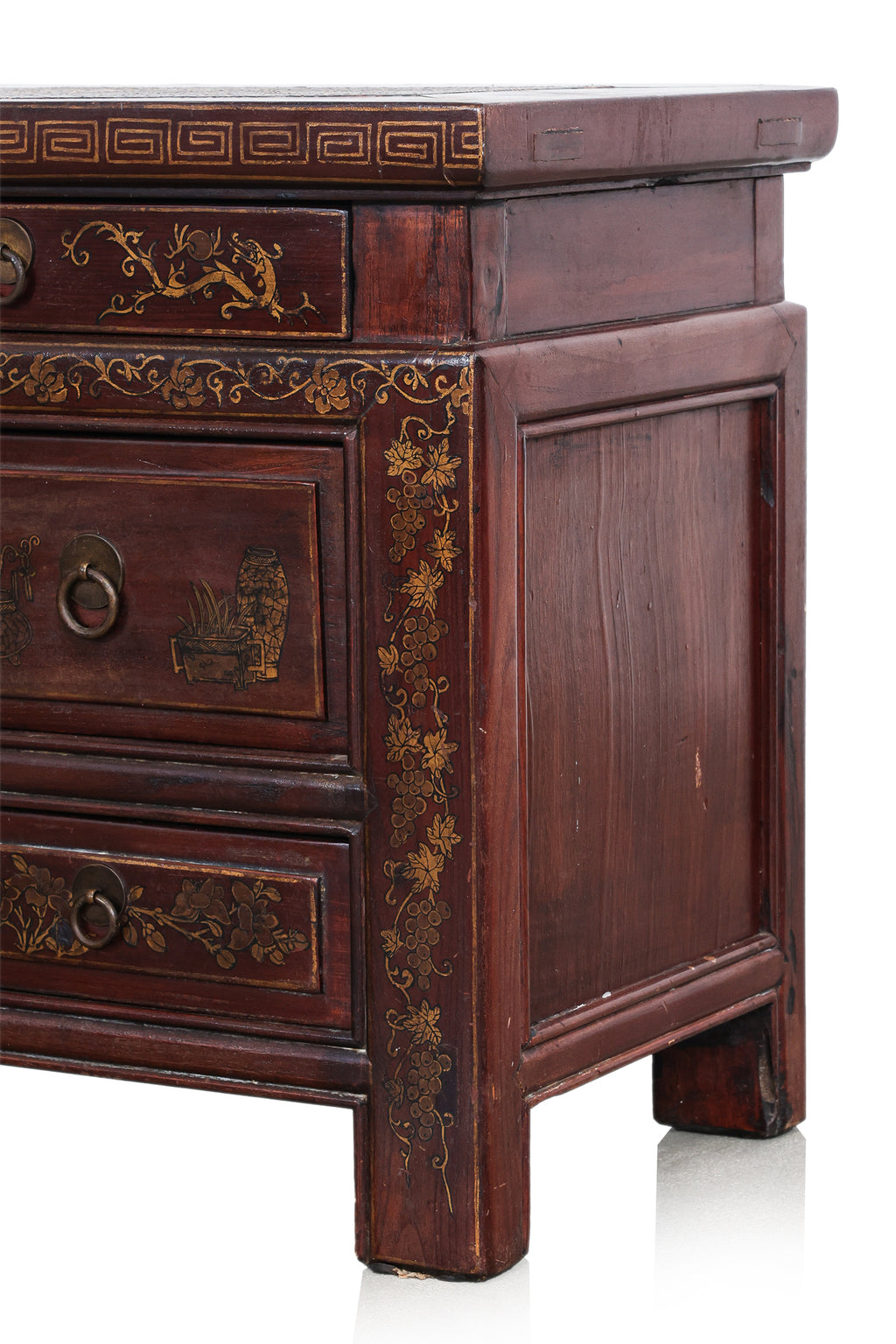 A CHINESE GILT DECORATED LOW CABINET
